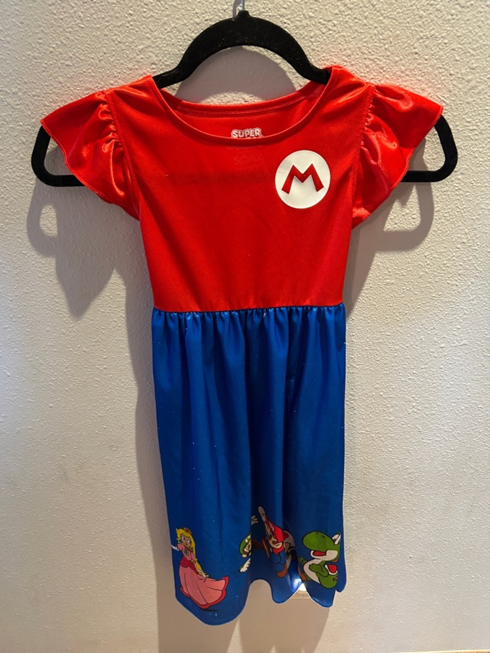 Nintendo Red and Blue Superhero Dress with Character Appliqués
